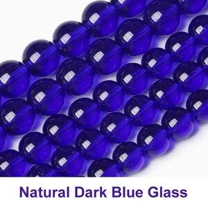 Natural Dark Blue Glass 15" Strand
